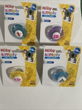 4x Random Nuby Animal Orthodontic Dummy 0-18 Months + Free Random Soother Saver