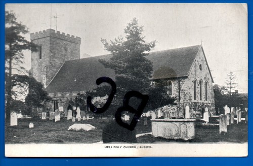 Postcard hellingly church - postcard,