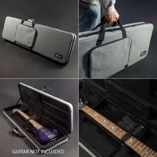 Lindo Electric Bass Guitar Eco Hard Case Plush Lined | Pockets | Grey UK Design
