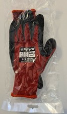 PolyCon Grip It Dry Palm-side Coated Red/Grey Gloves - Pack of 2 Pairs - Size 9