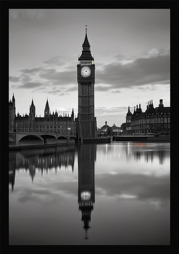 Modern london skyline framed - london,