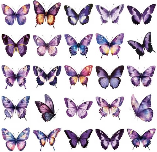 Purple butterfly stickers - purple,