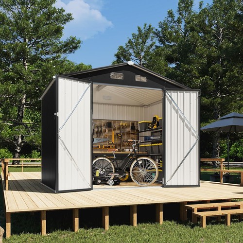 Aoxun 8x6ft metal garden shed - 8x6ft,