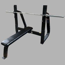 Precor Commercial Bench Press + Olympic Barbell