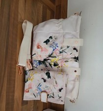 Designer Ted Baker elegant elizza nappy changing bag and mat in pink and floral