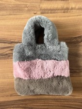 The One Button Shop Triple Panel Faux Fur Cute Autumn Winter Fluffy Bag