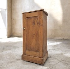 Vintage Antique Victorian Rustic Pine Cabinet Bedside Lamp Table Timeworn c1900