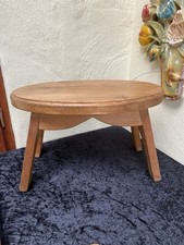 Vintage Pine Scratch Built Stool Display Stand Plant Stand Oval Top