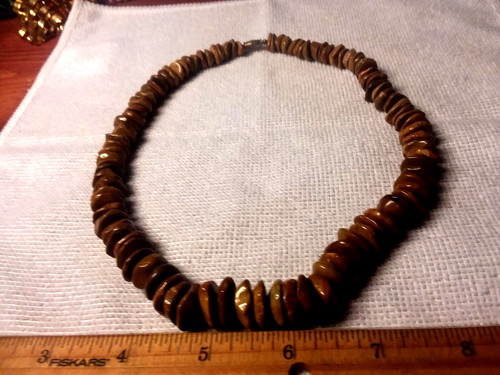 Brown peble stone bead - 18",