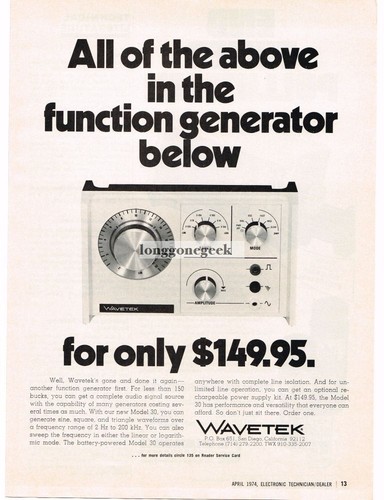 1974 wavetek model portable - model,