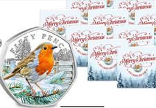 NEW 2025  COLOUR RED ROBIN 50p