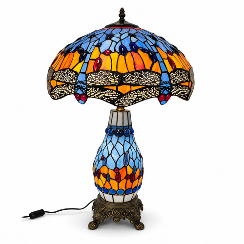 Blue orange tiffany - tiffany, dragonfly