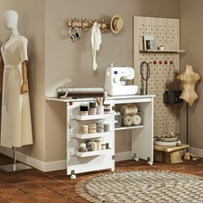 Folding Sewing Table Drop Leaf