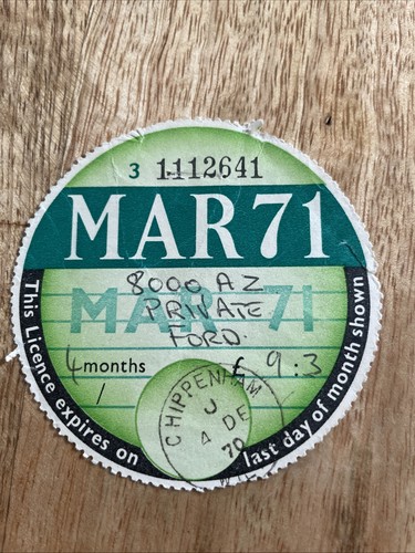 Old vintage tax disc - old,