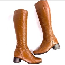 Vintage Brown 60s 70s Mod Knee