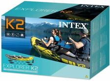 Intex Explorer K2 Kayak - 2 Person Man Inflatable Canoe Boat + Pump Oars Bag Set