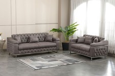 Dark Grey Velvet Storage Sofa