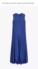 Zara Linen Royal Blue Maxi