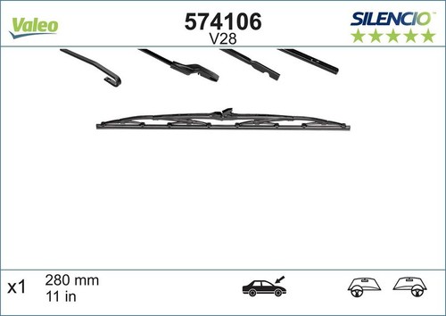 Valeo driver side wiper blades - side,