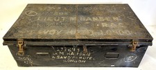 British Military 277893 Lieutenant M. Hanson RAC, Savoy Hotel London Metal Trunk