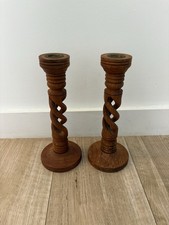 Pair Vintage Wooden Barley