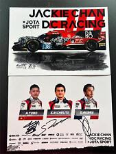 TUNG, RICHELMI, AUBRY HAND SIGNED JACKIE CHAN RACING PROMO CARD 2018 LE MANS.