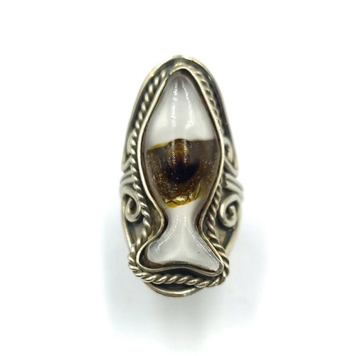 Vintage long glass - fish, ethnic