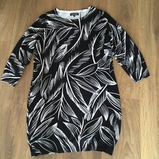 Ladies Smart Black & White Dress From Debenhams Size 16