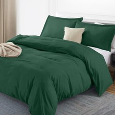 Duvet Cover 3 Piece Quilt Covers Plain Bedding Set Single Double Super King Size