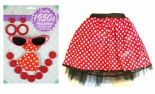  NEW ROCK N ROLL TUTU COSTUME 50s Kids Ladies Teens Fancy Dress Halloween Set UK