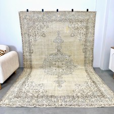 7x10 Beige Green Vintage