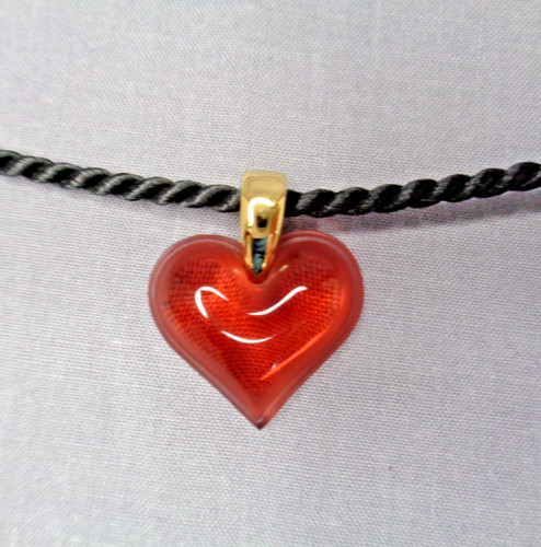 Lalique red crystal heart - lalique,
