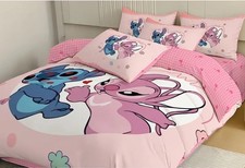 SINGLE BED LILO & STITCH Duvet Cover Pillowcase Set Childrens Bedding 135x200cm