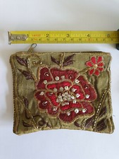 Vintage Beautifully Decorated Little Bag by TONI mini silk bag: Travel/Handbag