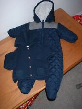 NEXT BABY BOY SNOWSUIT PRAMSUIT & COTTON CARDIGAN/JACKET 3 - 6 MTH - EXC CON