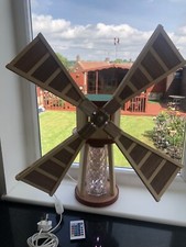 Hand crafted model indoor windmill with moving blades and built in table lamp.