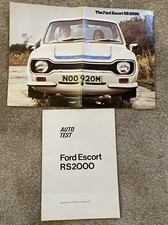 Ford Escort RS2000 Mk1 Fold Out Brochure 1972-1973 + Mk 1 Road Test Brochure