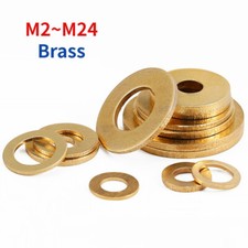 SOLID BRASS FLAT WASHERS M2 M2.5 M3 M4 M5 M6 M8 M10 M12 M14 M16 M18 M20 M22 M24