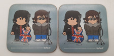 OASIS Weenicons Coasters x 2, Rare. Square 10cm x 10cm. Good Condition
