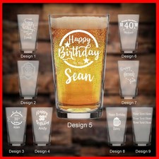 Personalised Engraved Pint Glass Gift Birthday Gifts Present 18th 30th 40th 50th
