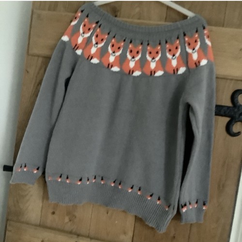 Hand knitted fox - hand,