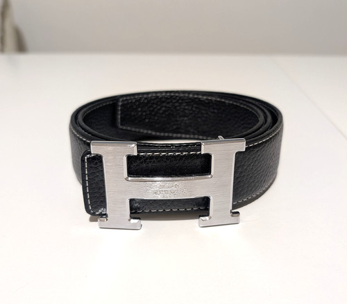 Hermes black leather unisex - black,