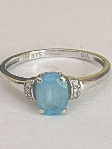 Carat white gold blue topaz - 9,