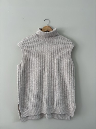 Beige ribbed sleeveless - beige,