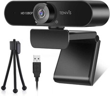 Webcam Full 1080PHD with 120° Wide Angle Streaming Camera with Microphone&Tripod