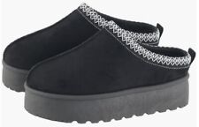 BLACK FAUX SUEDE AND FUR