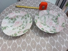 Two Vintage Burleigh Ironstone Soup Bowls in Mint Condition. Spongeware design.