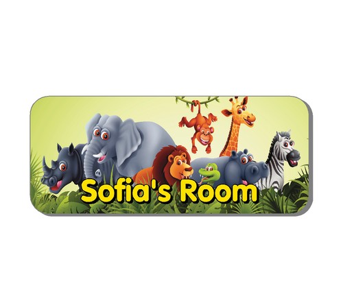 Jungle animals door plaque - door,