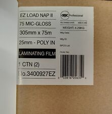 GBC EZ LOAD Laminating Film 305mm x 75m 2x75mic Gloss 3400927EZ - Box of 2 rolls