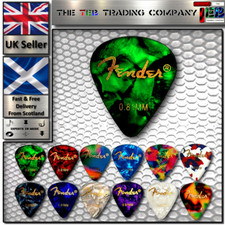 Fender Guitar Picks Plectrums 0.81mm x 12 For Acoustic/Electric/Bass UK Seller